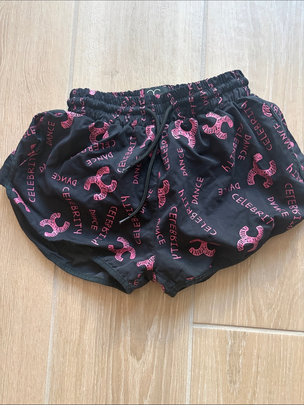 Celebrity Dance  Black & Pink Graphic Dance Shorts